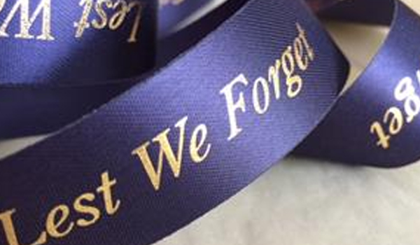 lest we forget printed ribbon