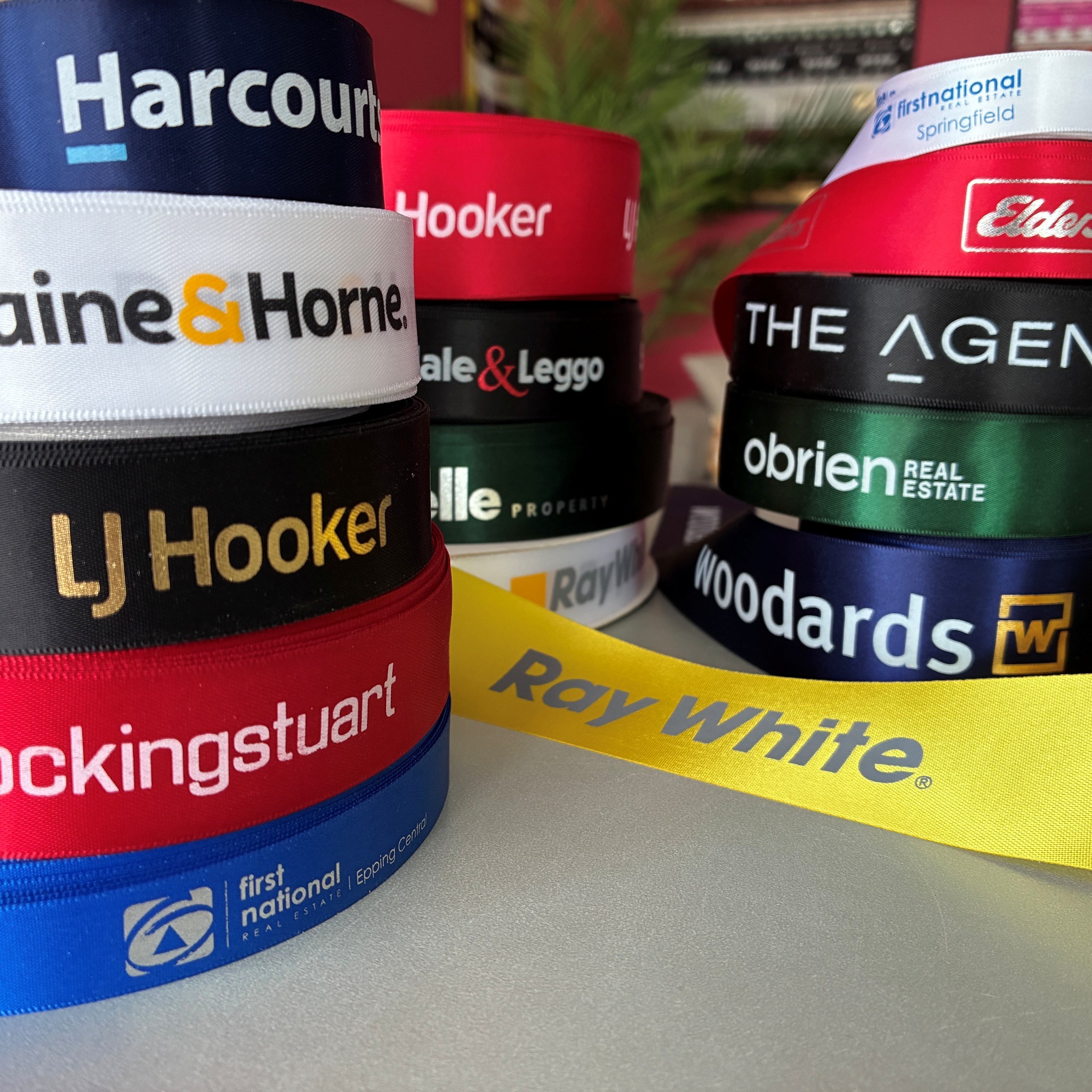 Real Estate Branded Ribbon Real Estate Ribbon: Harcourts, Century21, Ray White, Noel Jones, PRD Real Estate, realestate.com.au, Belle Property, Ray White, LJ Hooker, McGrath, Hocking Stuart Attree Real Estate ribbon